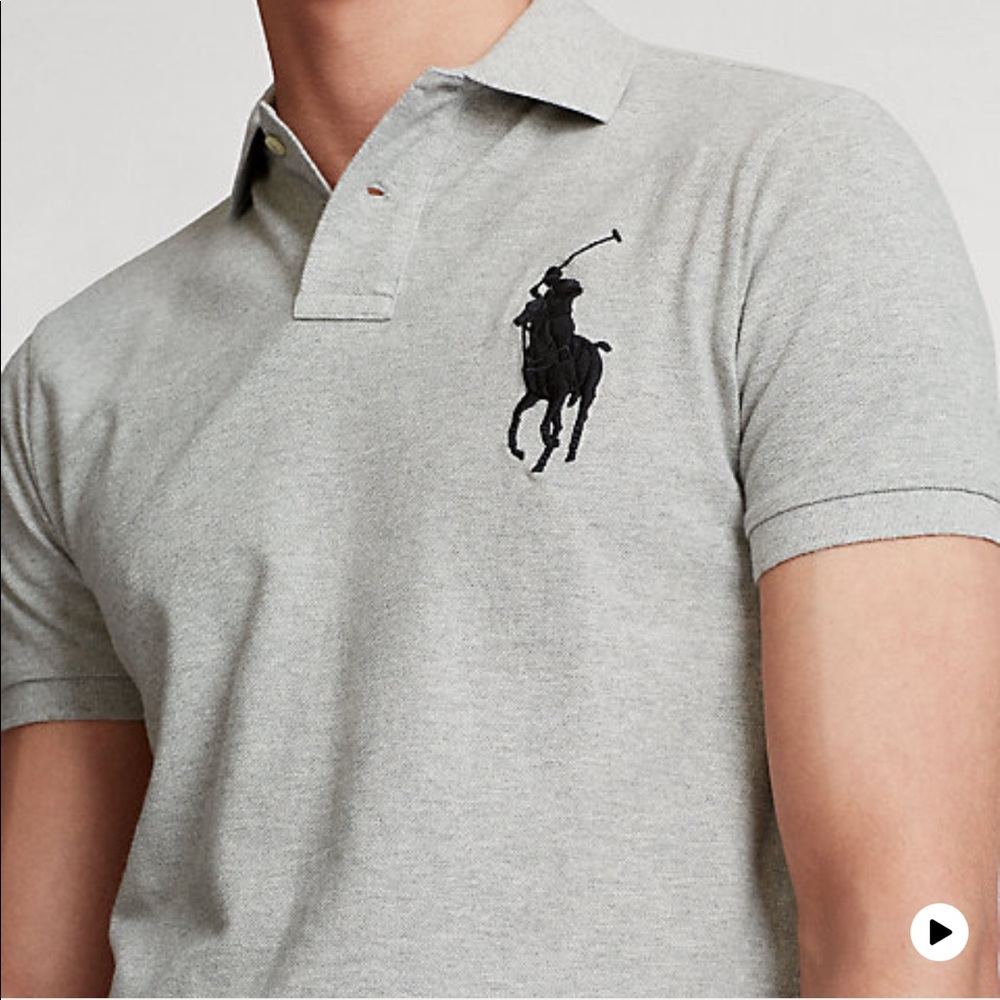 Ralph Lauren Polo NWT big pony collar shirt black gray white navy blue - Picture 5 of 16